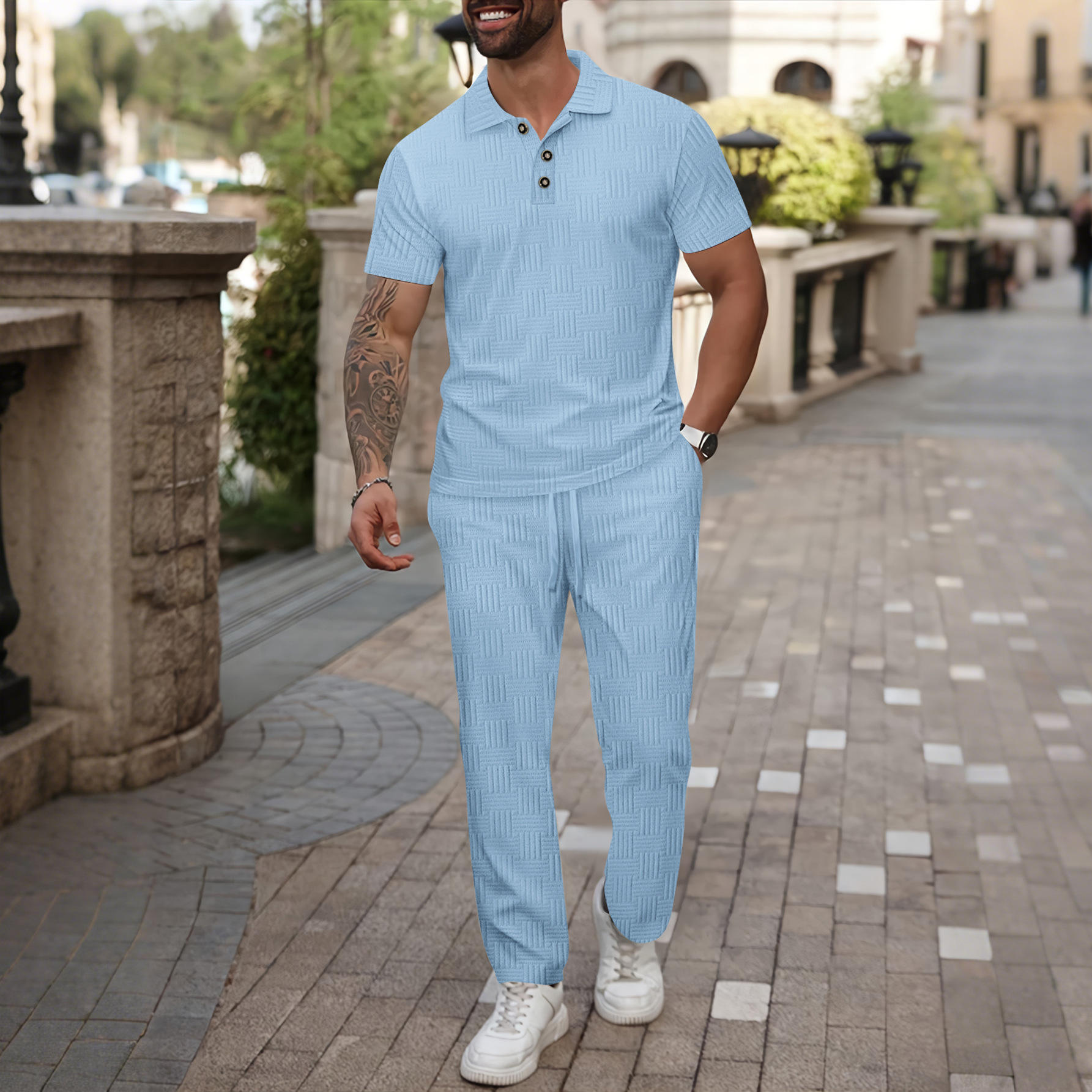 Embroidery Design - Summer Men's Color Floral Embroidery Shirt