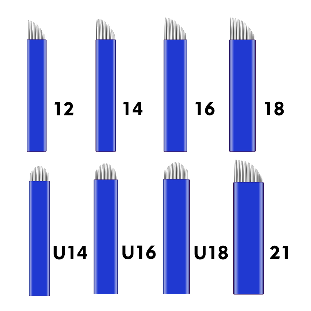 Embroidery Needle Pen - 0.2mm 50/100PCS blue Blades Tattoo Needles