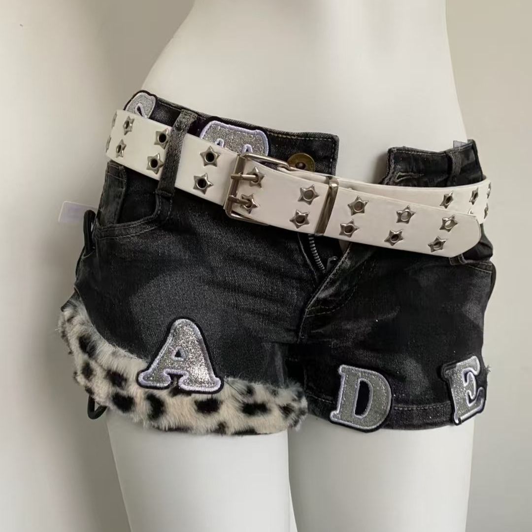 Embroidery Patch - Y2k Embroidered Patch Denim Shorts Woman