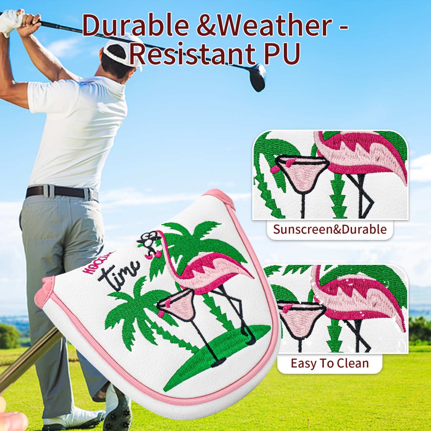 1pc Flamingo Golf Club Headcov – обзор и цена Embroidery Design