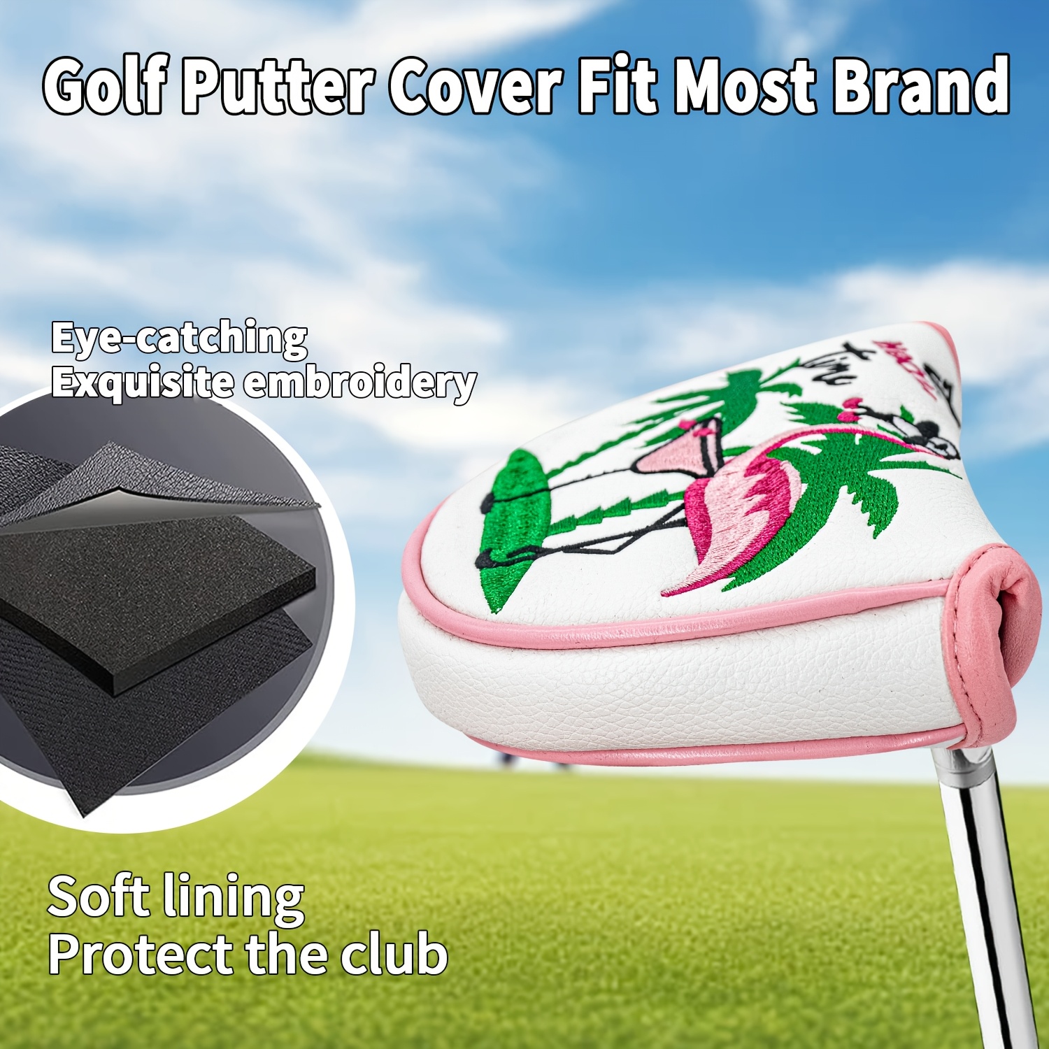 1pc Flamingo Golf Club Headcov – обзор и цена Embroidery Design