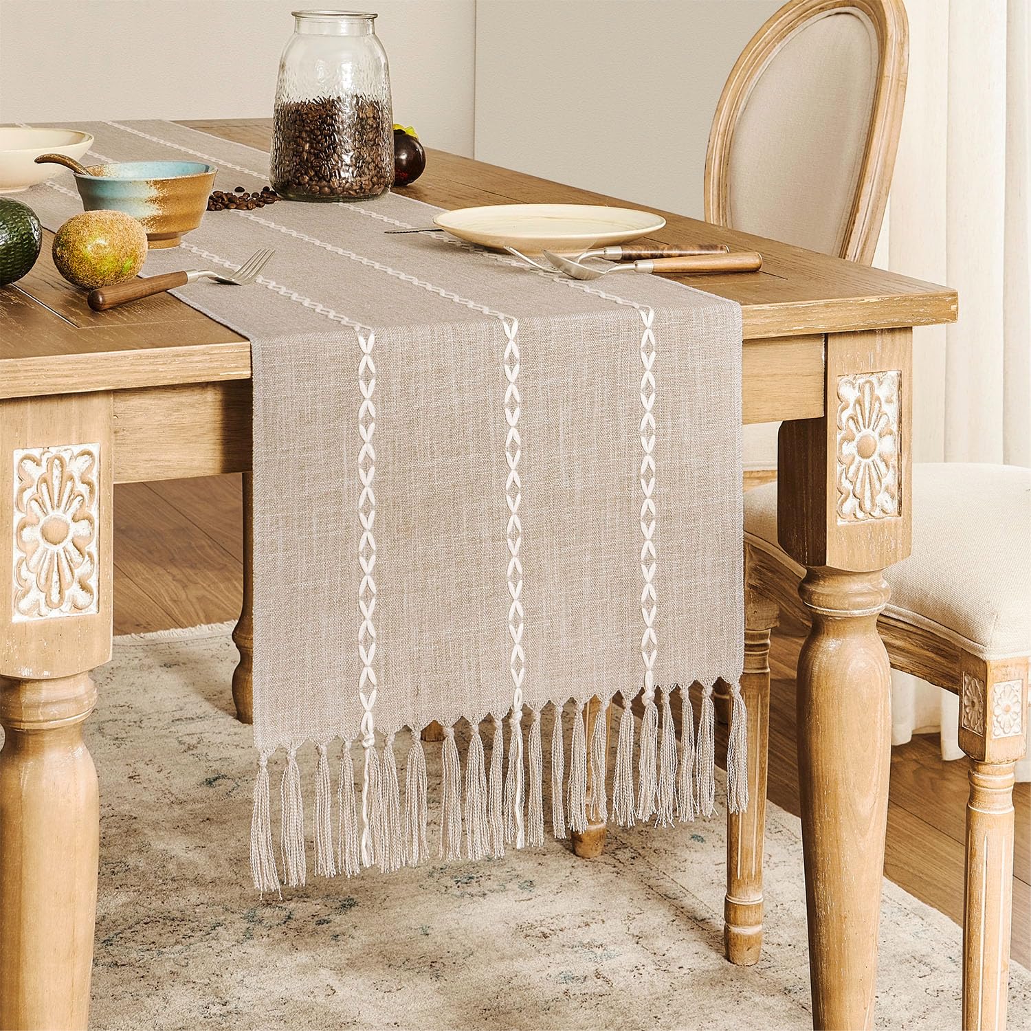 Rustic Linen Table Runner Farm – обзор и цена Embroidery Xmas