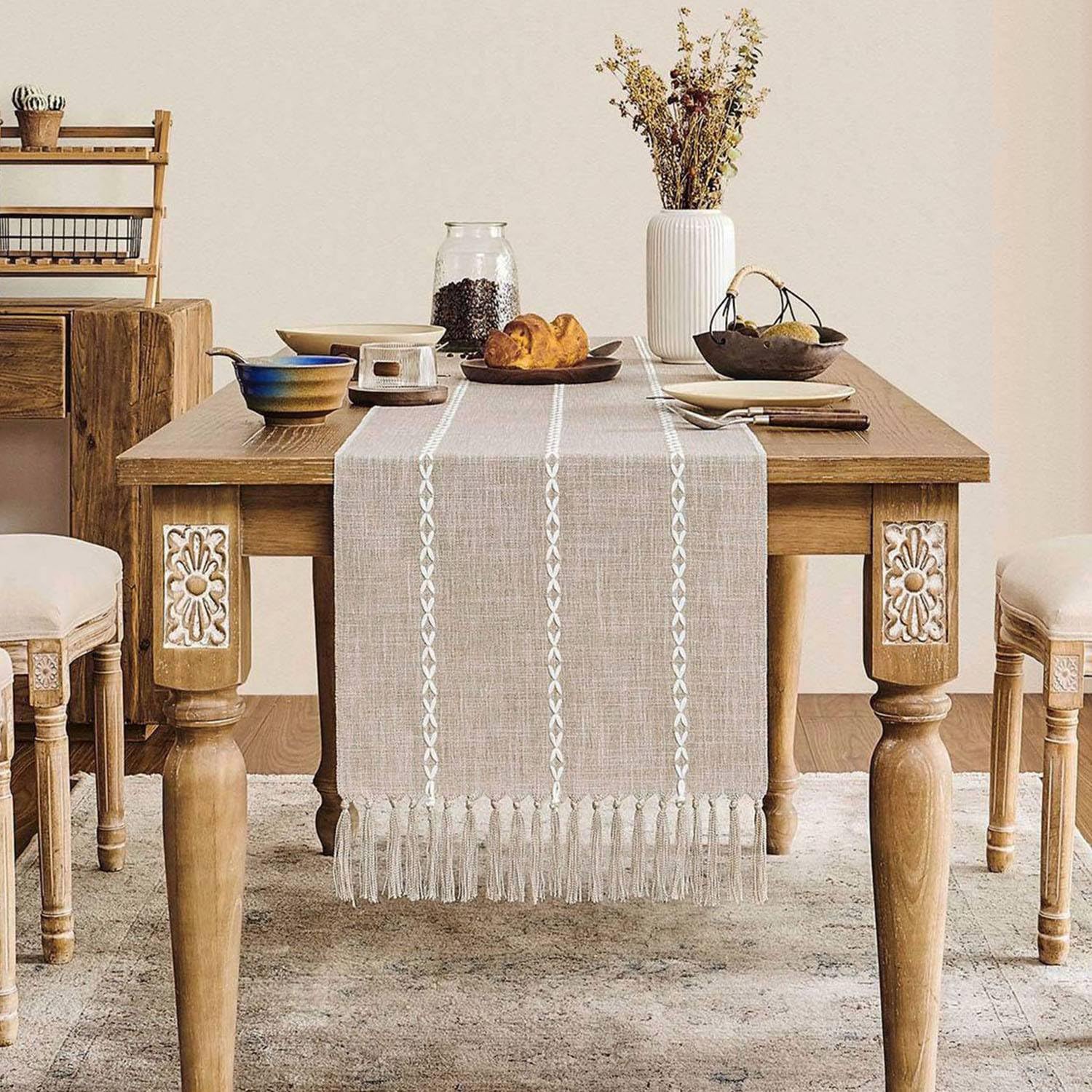 Rustic Linen Table Runner Farm – обзор и цена Embroidery Xmas