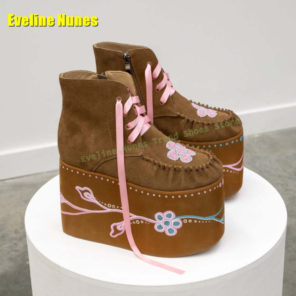 Brown Flower Embroidery Platfo – обзор и цена Embroidery Flower