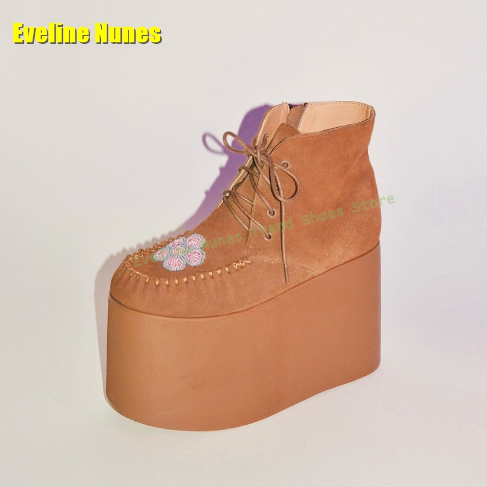 Brown Flower Embroidery Platfo – обзор и цена Embroidery Flower