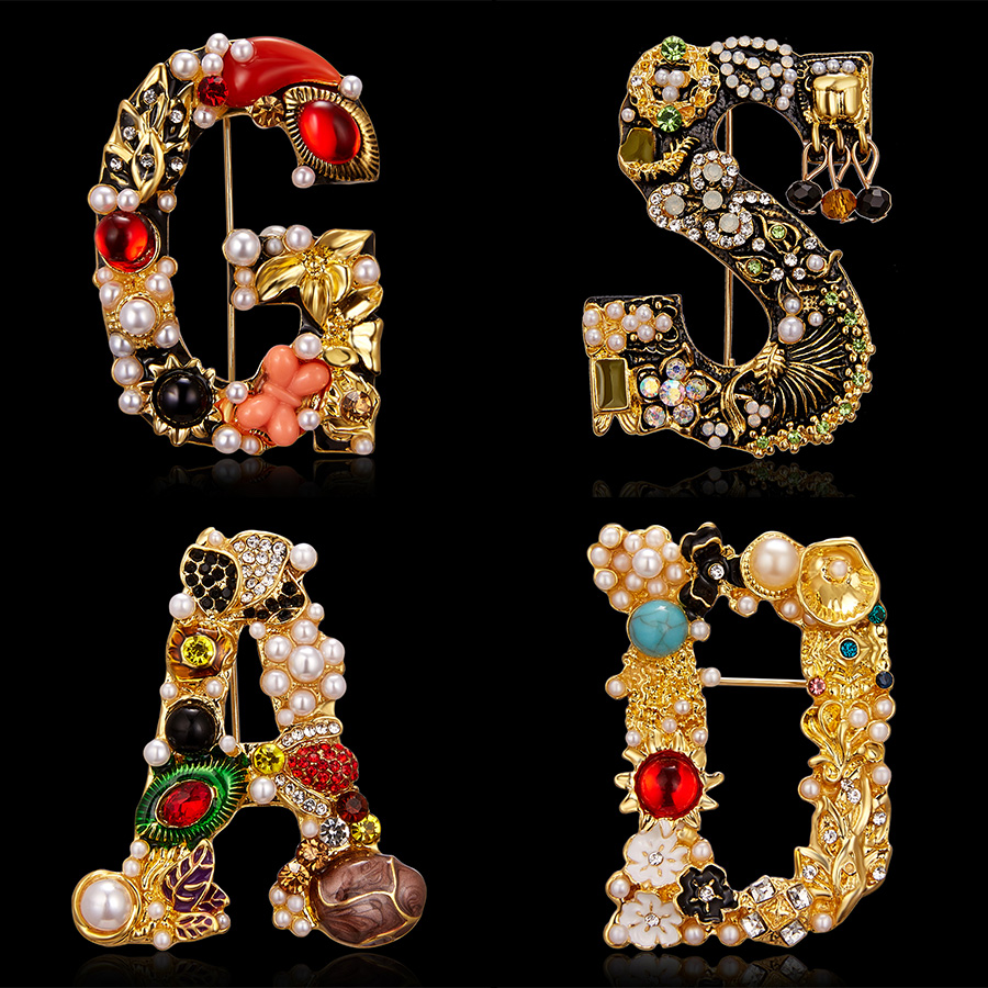 Fashion Enamel Pearl Rhineston – обзор и цена Embroidery Letter M