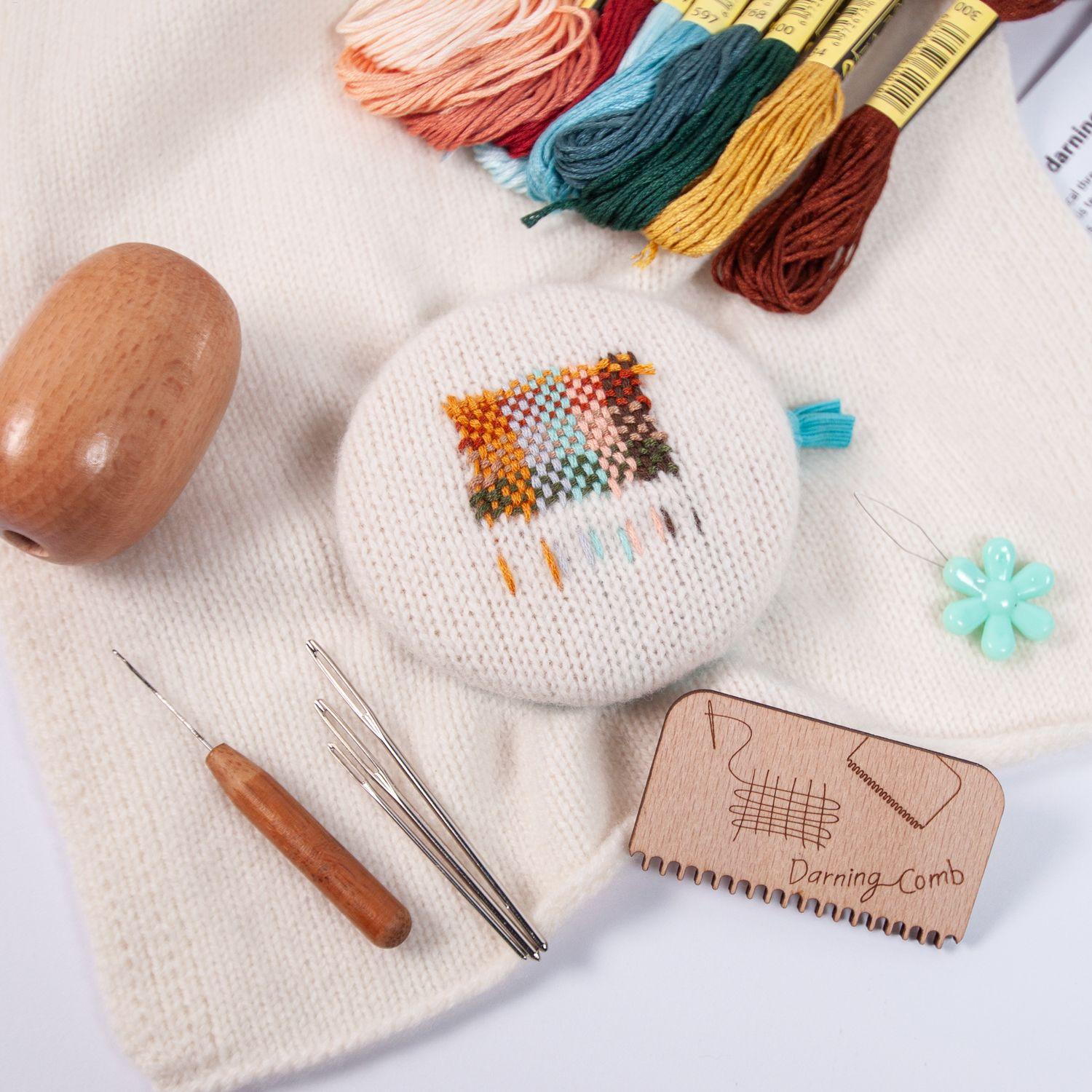 Sock Darning Kit Wooden Mendin – обзор и цена Embroidery Egg