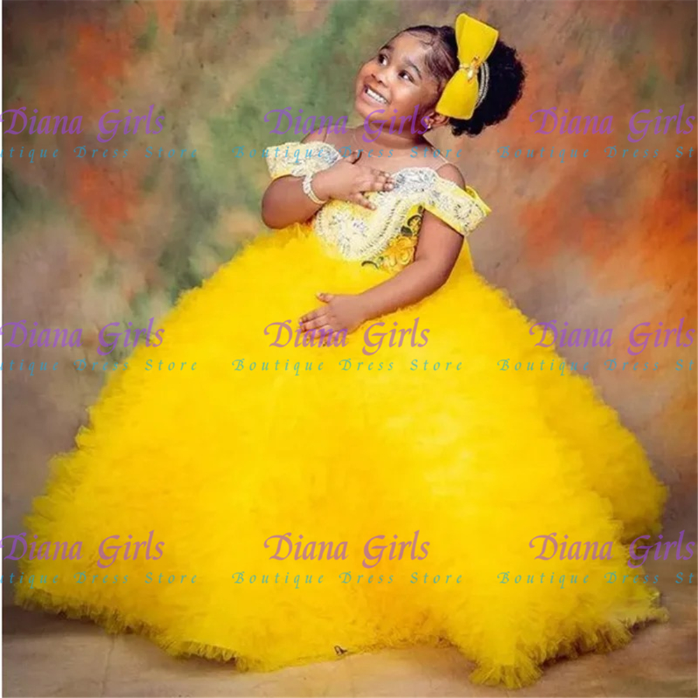 Lovely Yellow Flower Girls Dre – обзор и цена Embroidery Yellow Dress