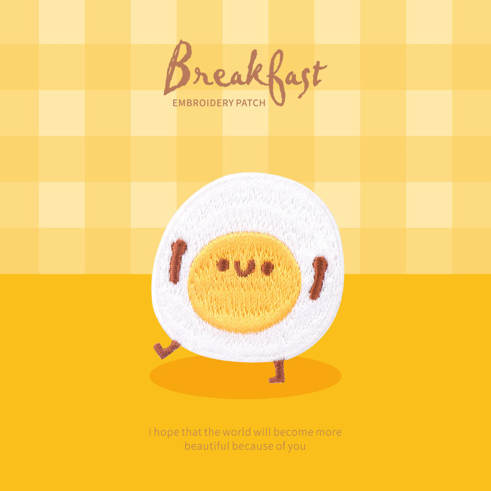 1 Piece Cute Breakfast Patch,  – обзор и цена Embroidery Egg