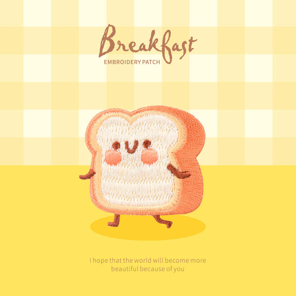 1 Piece Cute Breakfast Patch,  – обзор и цена Embroidery Egg