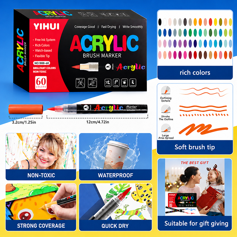 12-60 Colors Acrylic Paint Mar – обзор и цена Embroidery Egg
