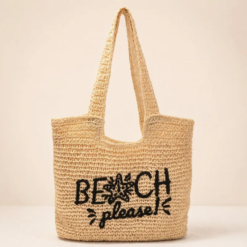 Women's handwoven straw tote b – обзор и цена Embroidery Design