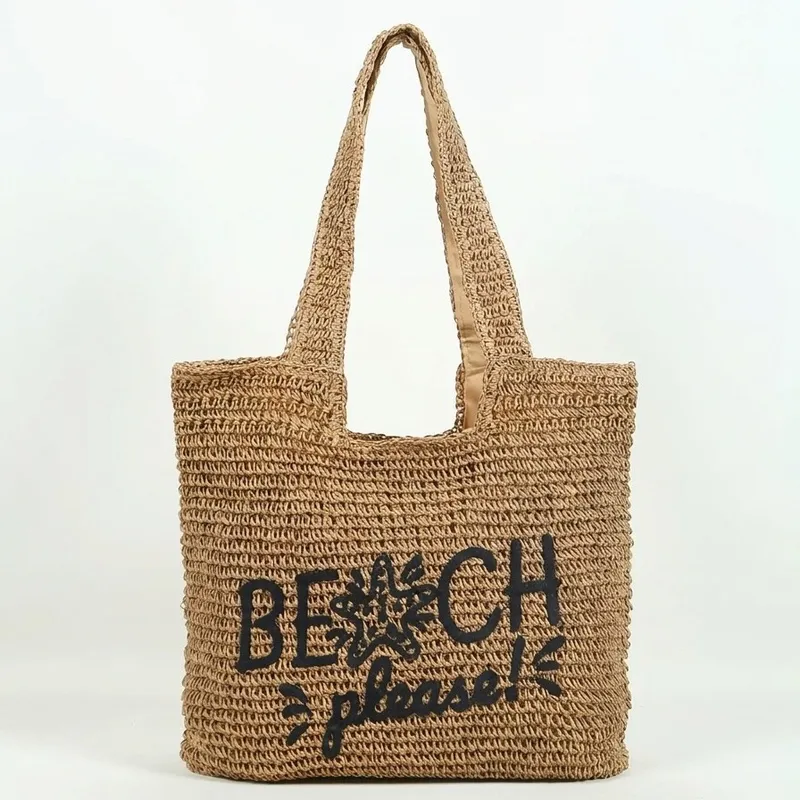 Women's handwoven straw tote b – обзор и цена Embroidery Design