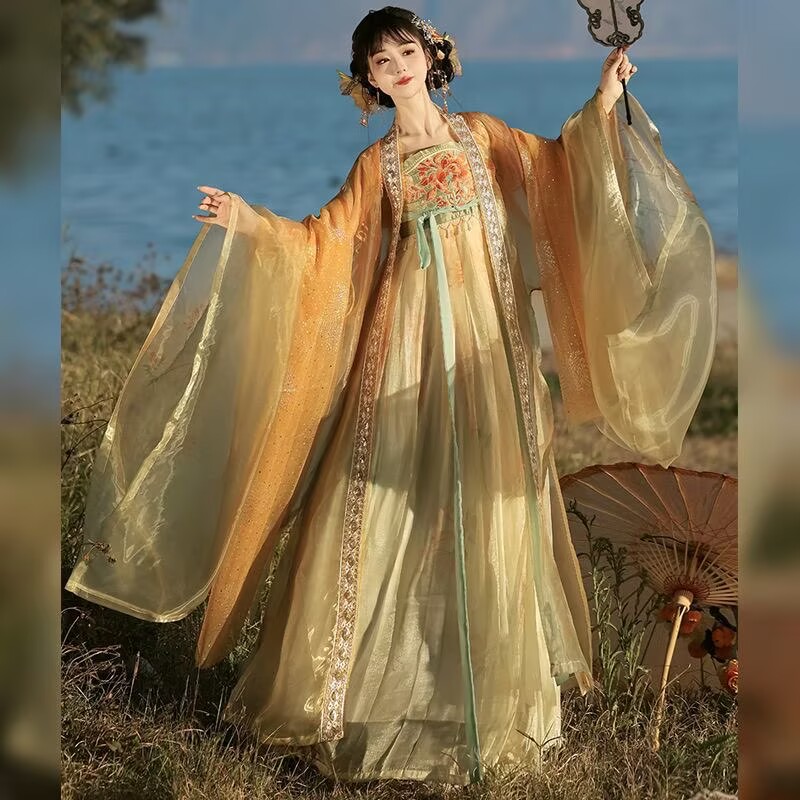 Women's Traditional Chinese Ha – обзор и цена Embroidery Yellow Dress