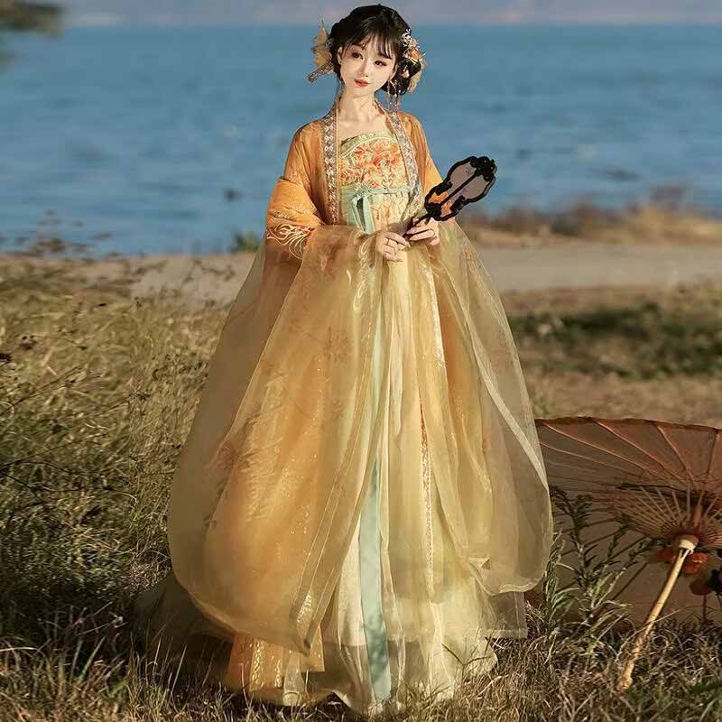Women's Traditional Chinese Ha – обзор и цена Embroidery Yellow Dress