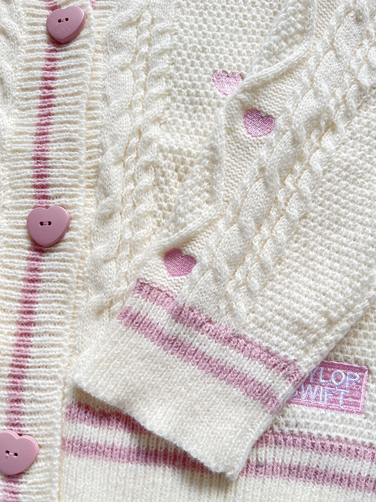 Lover Cardigan with Pink Heart – обзор и цена Embroidery Patch