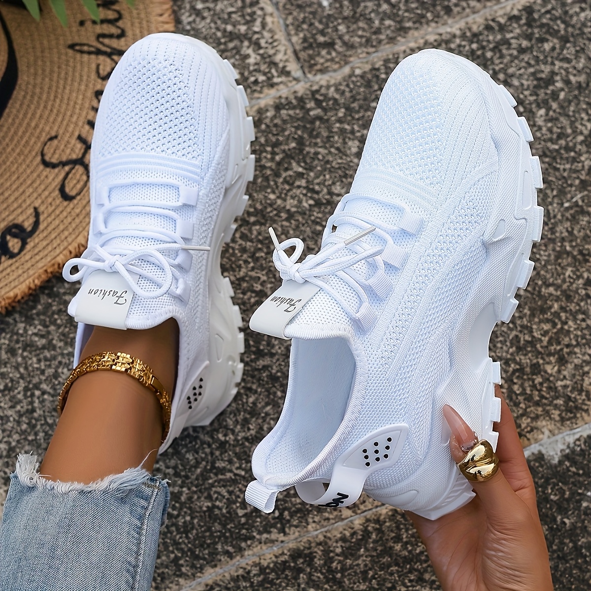 Breathable Knit Sneakers Fashi – обзор и цена Embroidery Cotton