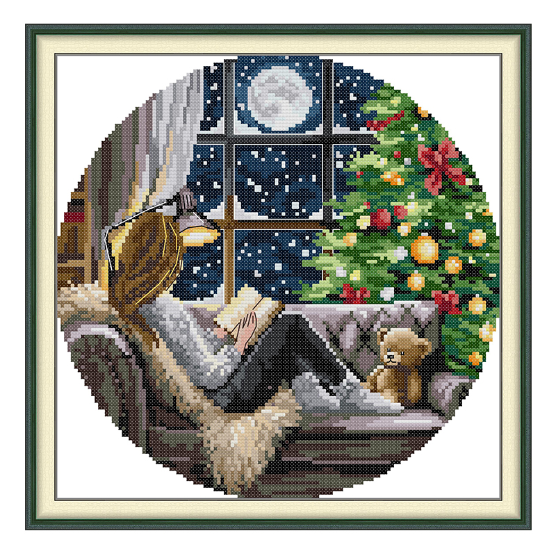 The Christmas Tree and Girl Pa – обзор и цена Embroidery Xmas