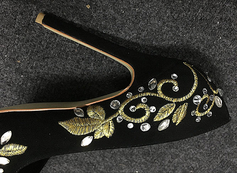Bling Rhinestone Gold Silver F – обзор и цена Embroidery Flower
