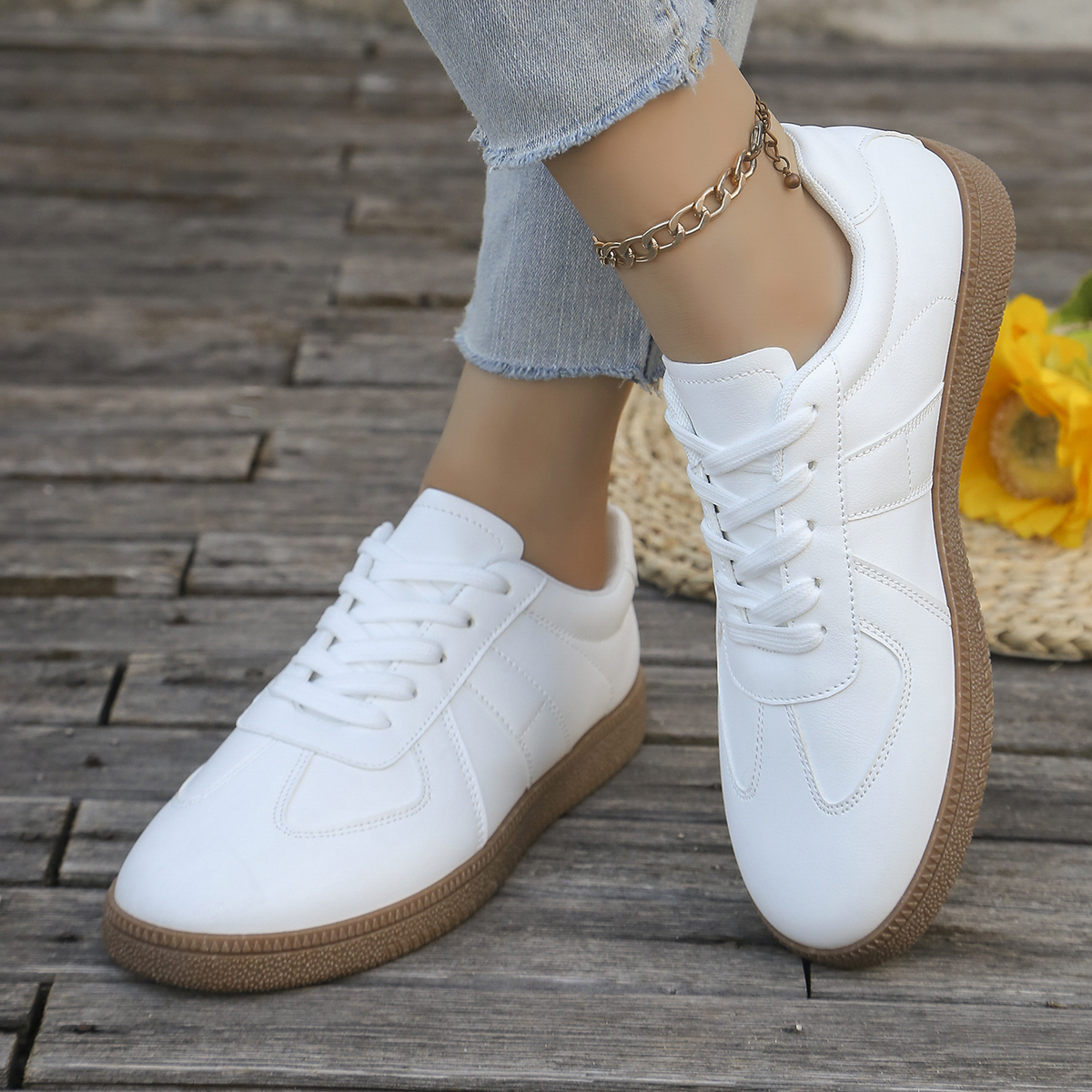 Ladies' casual white sports sh – обзор и цена Embroidery Cotton