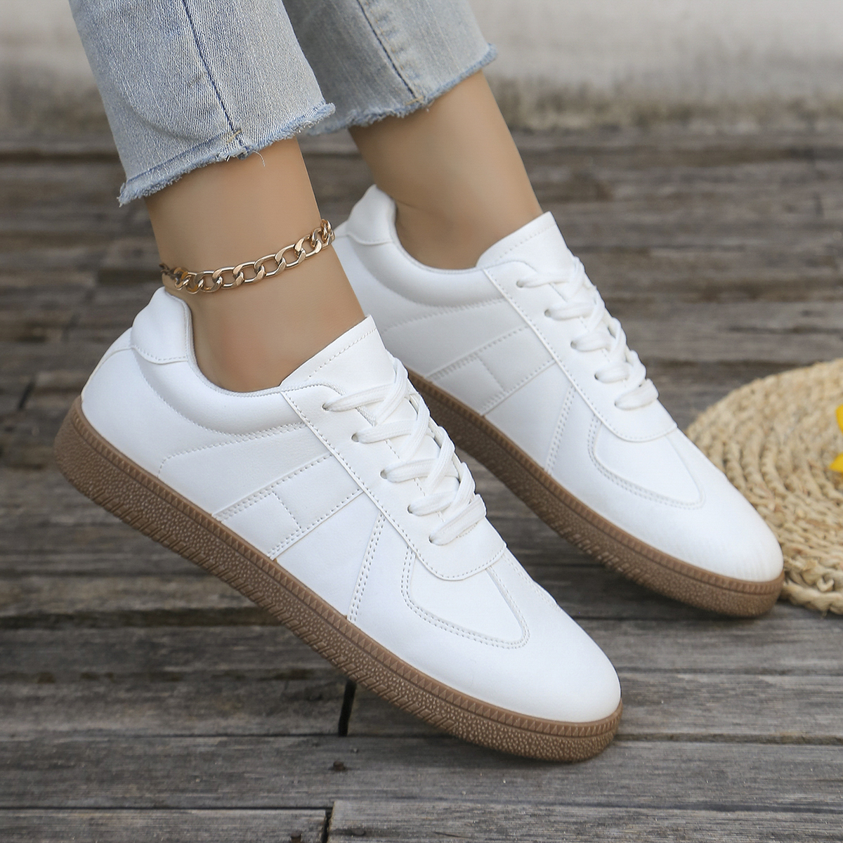 Ladies' casual white sports sh – обзор и цена Embroidery Cotton