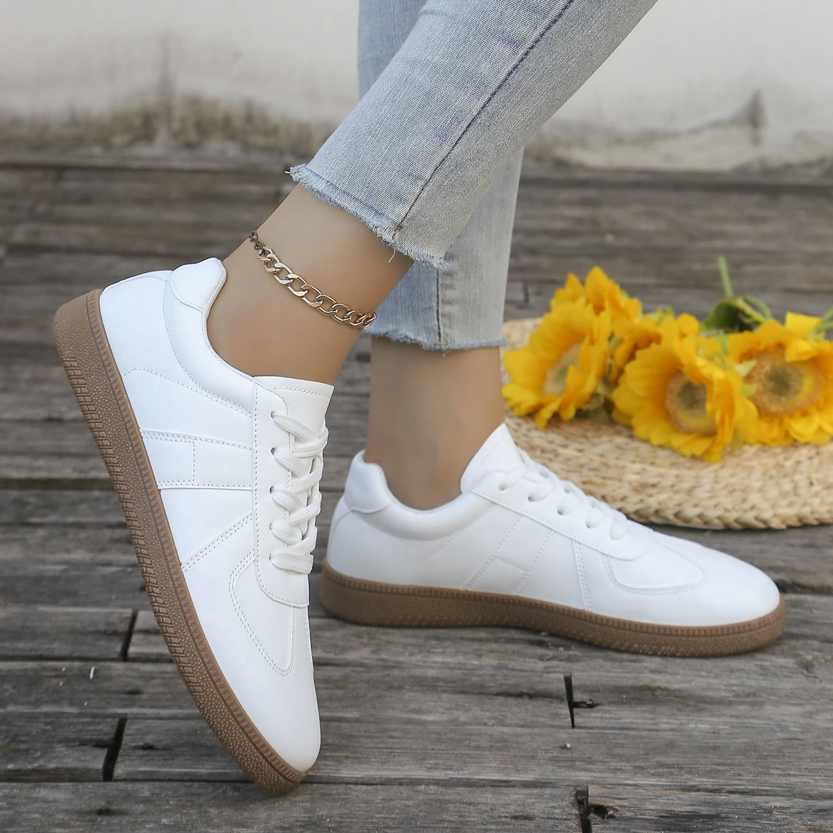 Ladies' casual white sports sh – обзор и цена Embroidery Cotton