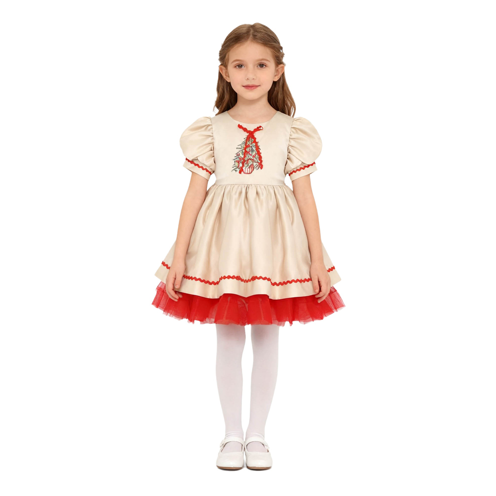 Kids Girls Christmas Santa Dre – обзор и цена Embroidery Xmas