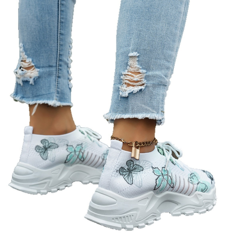 Women Butterfly Print Mesh Sne – обзор и цена Embroidery Cotton
