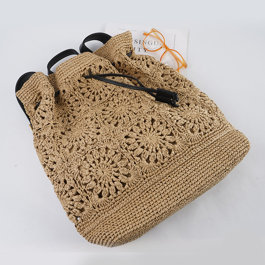 Straw Drawstring Backpack Summ – обзор и цена Embroidery Bali