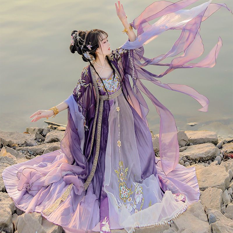 Chinese Hanfu Dress Women Trad – обзор и цена Embroidery Yellow Dress