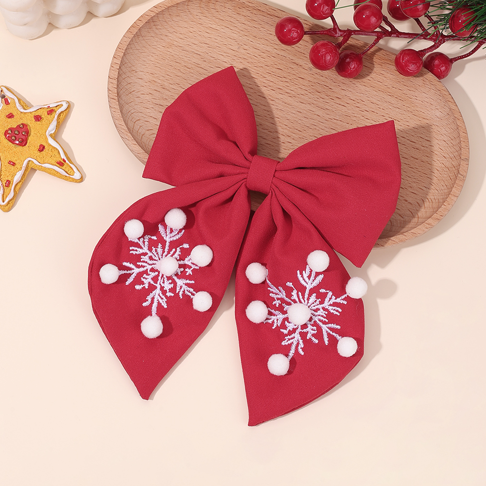 Christmas Red Bow Hair Clip Fo – обзор и цена Embroidery Xmas