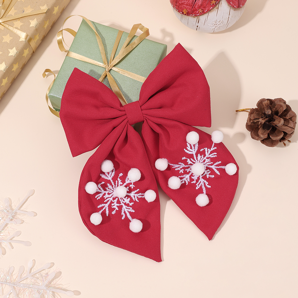 Christmas Red Bow Hair Clip Fo – обзор и цена Embroidery Xmas