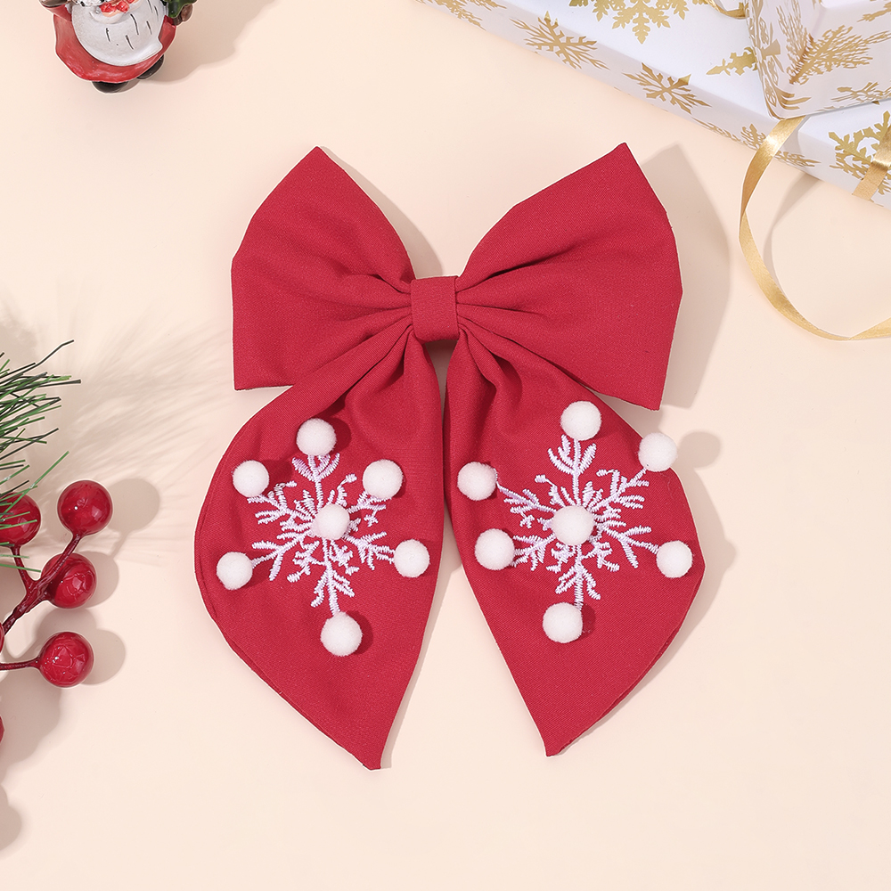 Christmas Red Bow Hair Clip Fo – обзор и цена Embroidery Xmas