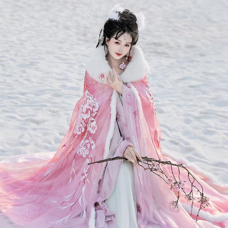 Pink&Red Hanfu Cloak Dress Wom – обзор и цена Embroidery Xmas