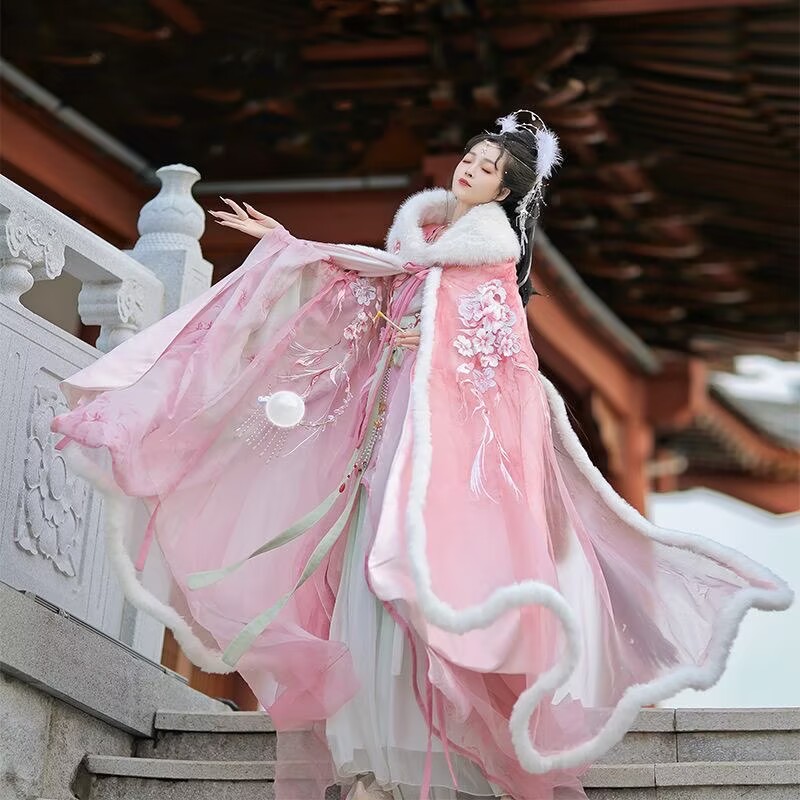 Pink&Red Hanfu Cloak Dress Wom – обзор и цена Embroidery Xmas