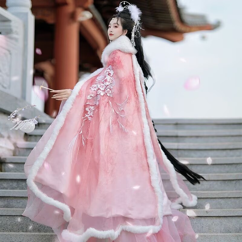 Pink&Red Hanfu Cloak Dress Wom – обзор и цена Embroidery Xmas